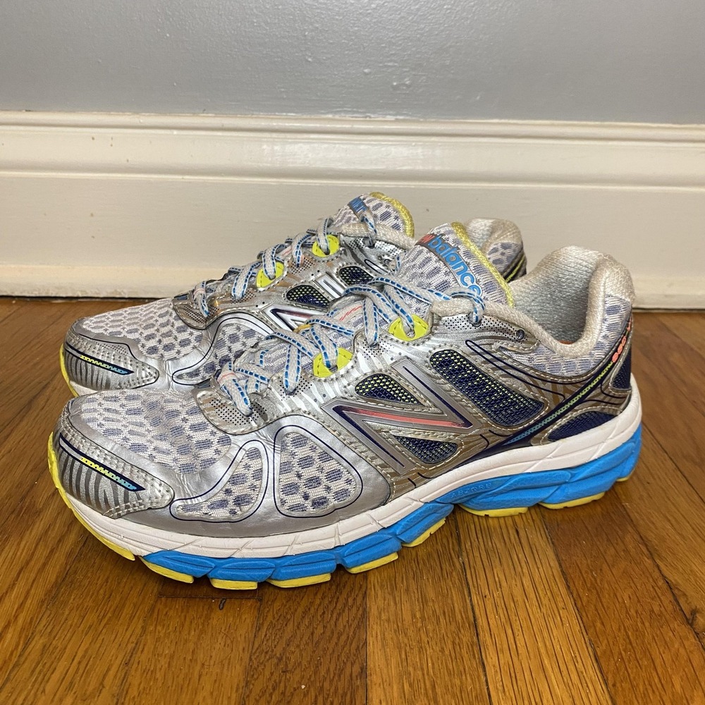 New Balance Running Shoes Womens Size 8 Gray Blue Mesh Cushioned Sneakers